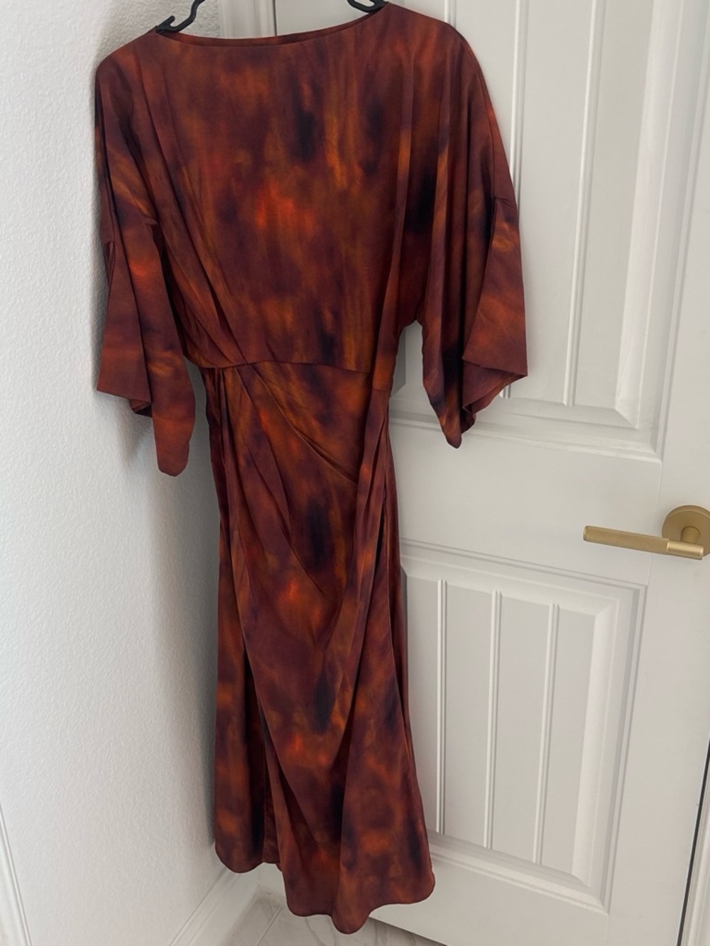 Ethnic Indian Wear Rust and Deep Orange Tie-Dye Maxi Dress